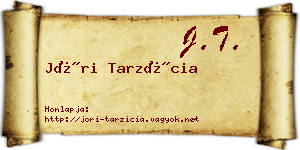Jóri Tarzícia névjegykártya